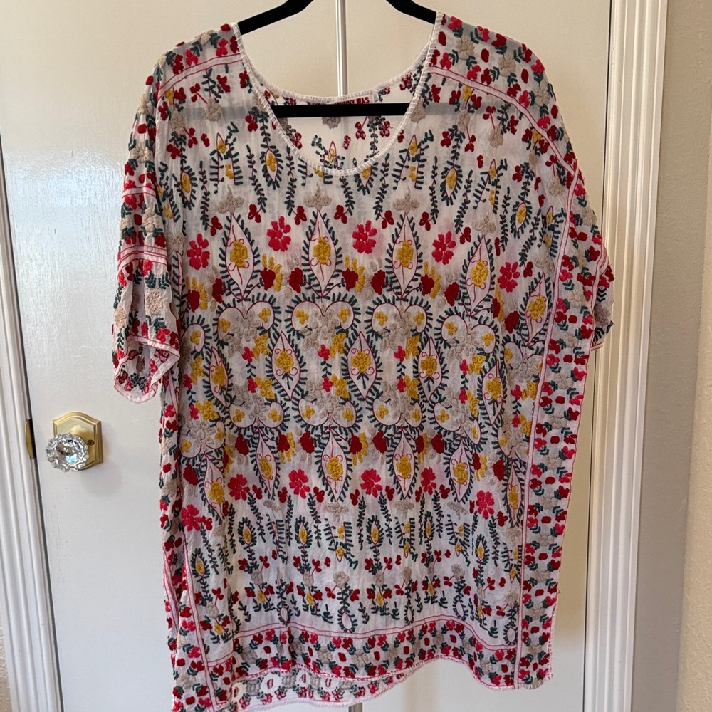 Johnny Was Multicolor Floral Blouse